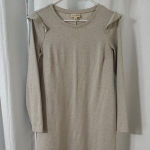 Maison Jules Beige Long Sleeve Dress